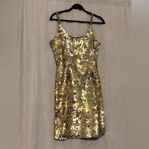 lord and taylor gold dress YELLOW CREPE DRESS